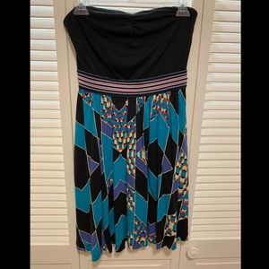 Strapless Mixed Media Dress